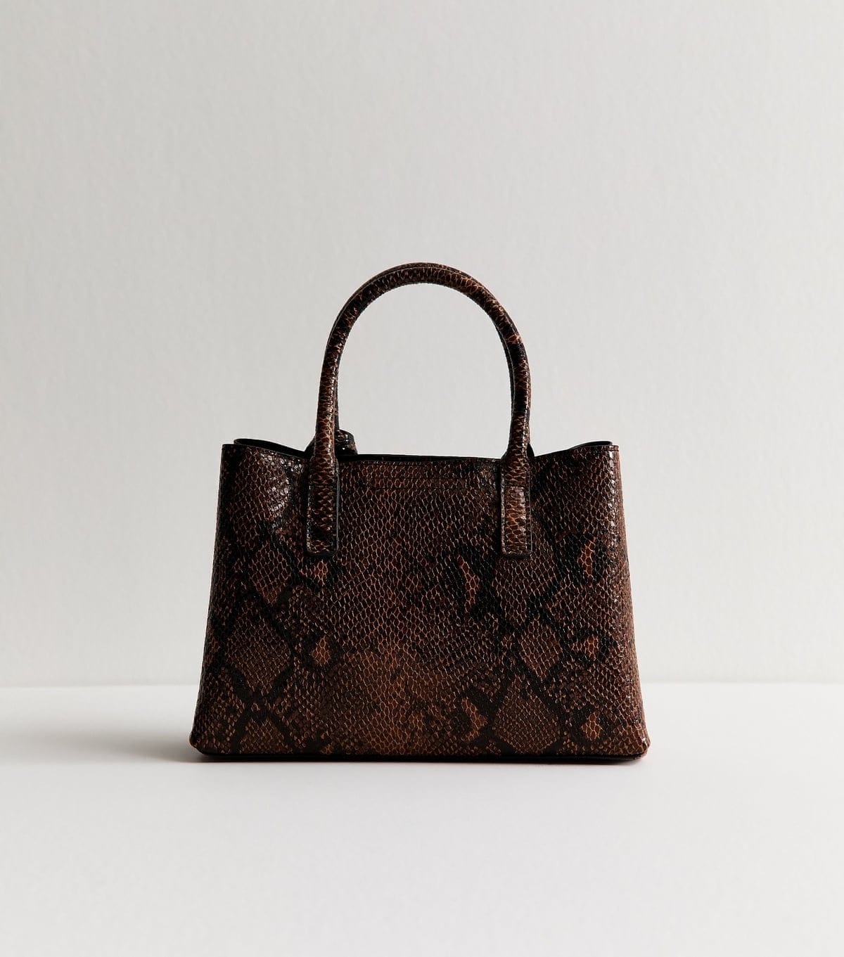 New Look Brown Snakeskin Effect Faux Leather Tote Bag Vegan New Look - 4