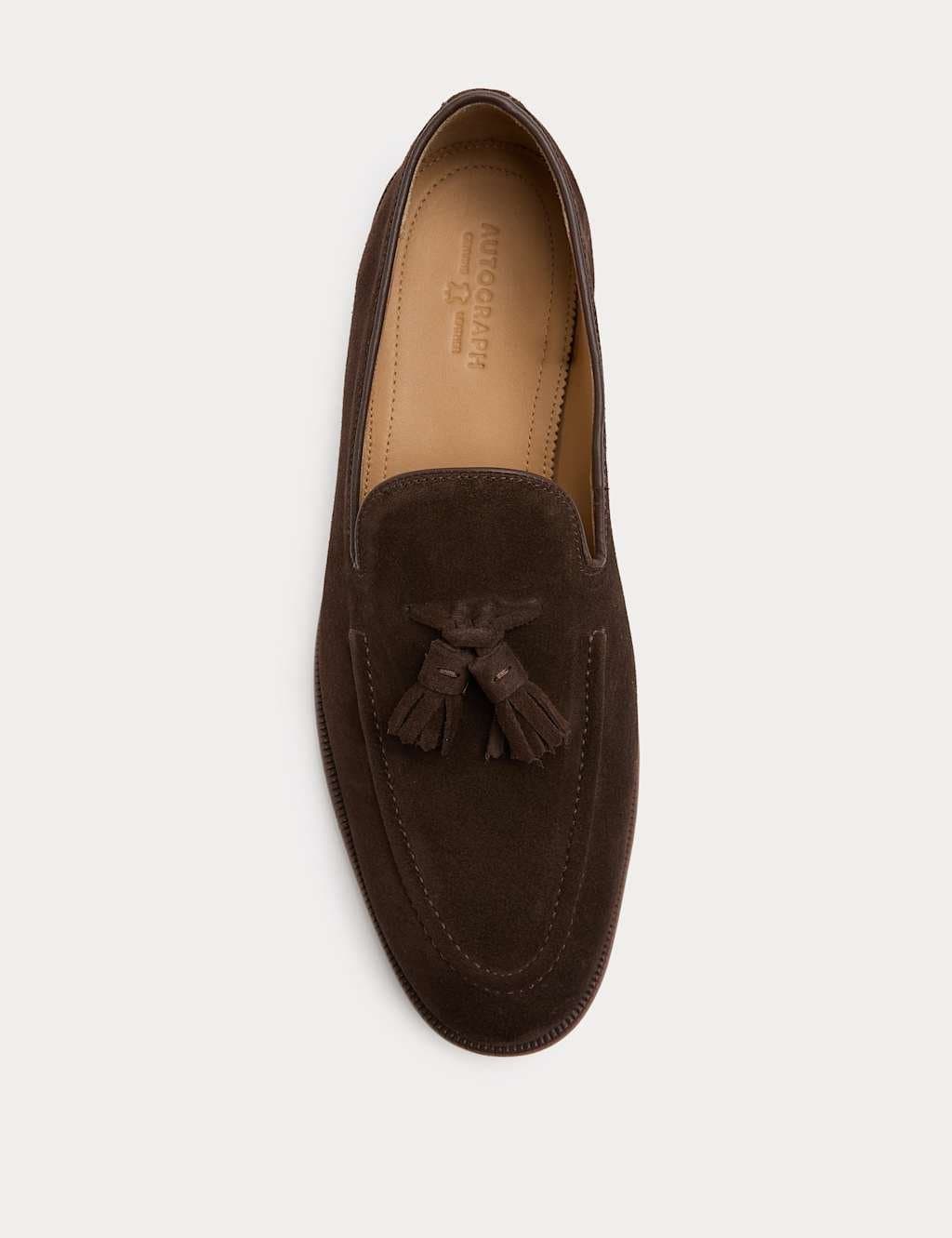 Marks & Spencer M&S Suede Tassel Loafers Chocolate
