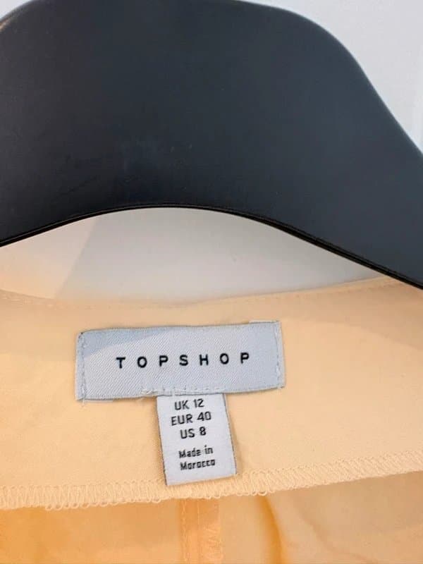 Topshop Topshop BN pastel yellow asymmetric neck blouse knot detail short sleeve blouse flowy lightweight