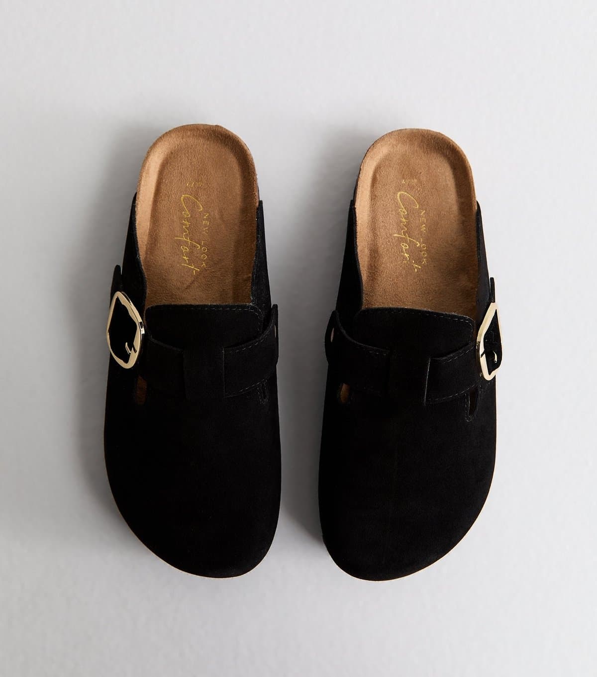 New Look New Look Black Faux Suede Clogs Vegan