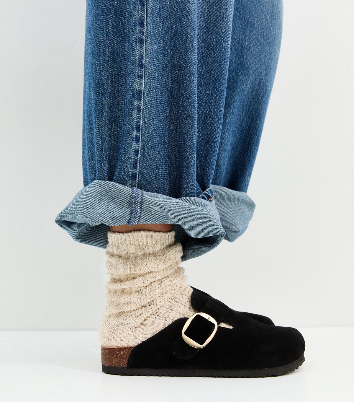 New Look Women's Black Faux Brushed Leather Clogs Vegan New Look - 2