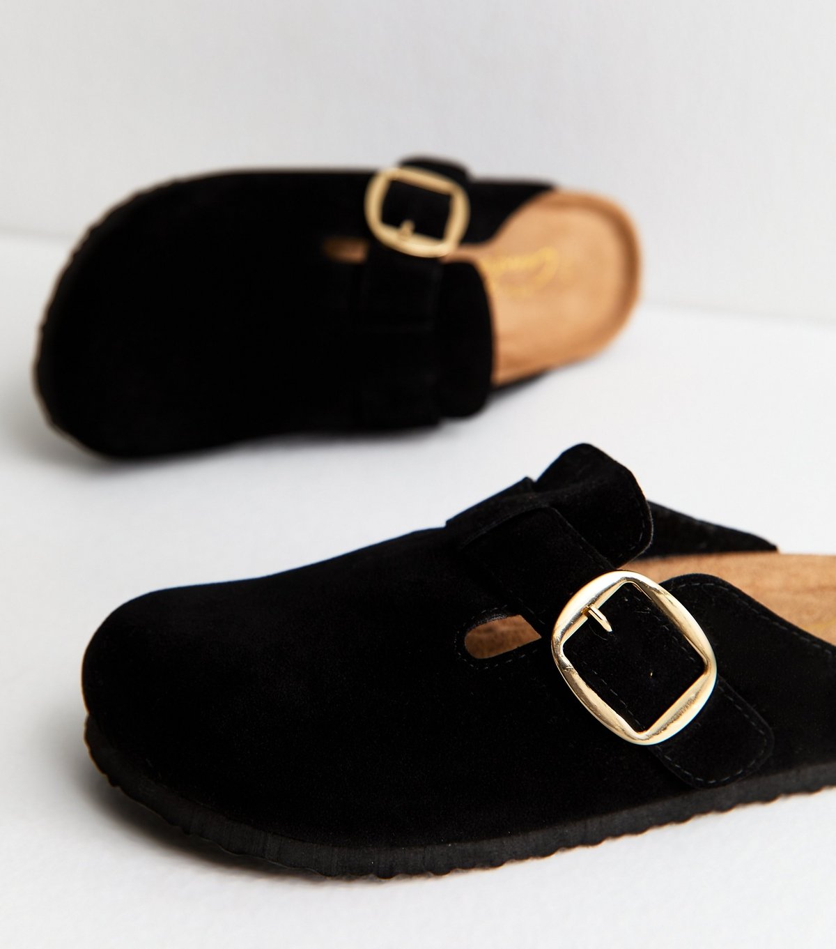 New Look Women's Black Faux Brushed Leather Clogs Vegan New Look - 3