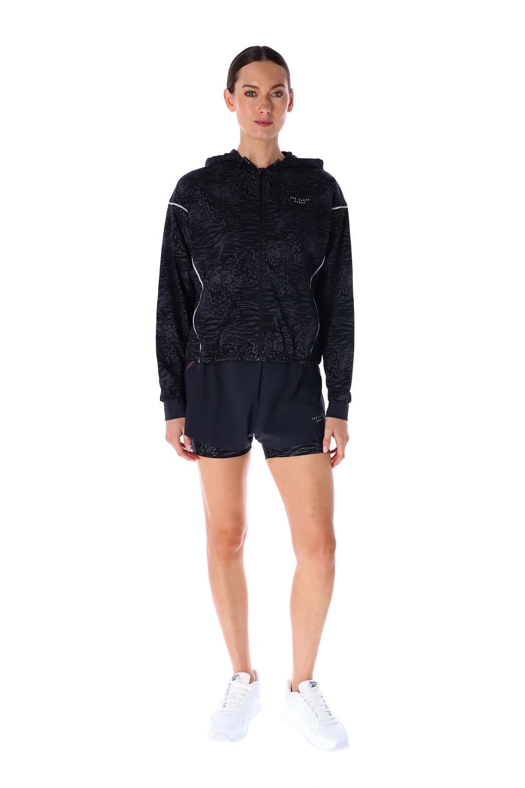 Ted Baker Ted Baker Women's Outdoor Running Bomber Jacket Black Bergamot Aop