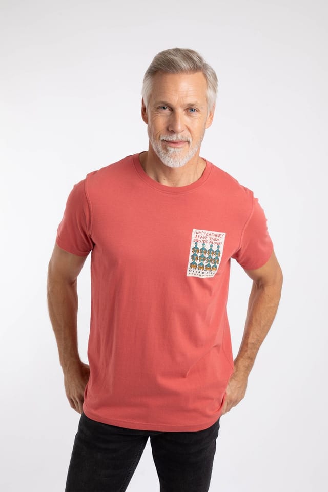 Weird Fish Weird Fish Men's Hey Teacher Artist T-Shirt in Light Red - 3