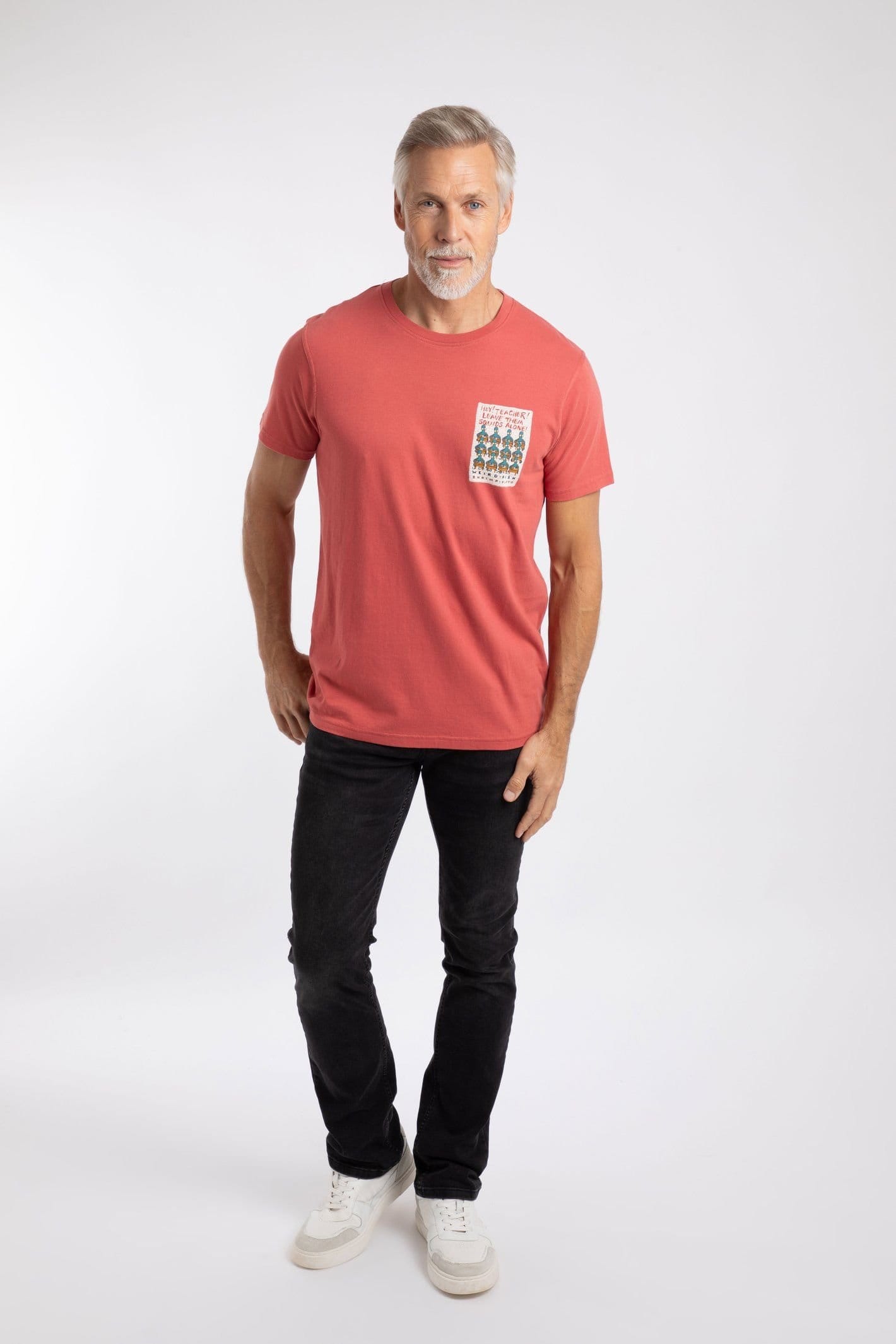 Weird Fish Weird Fish Men's Hey Teacher Artist T-Shirt in Light Red - 4
