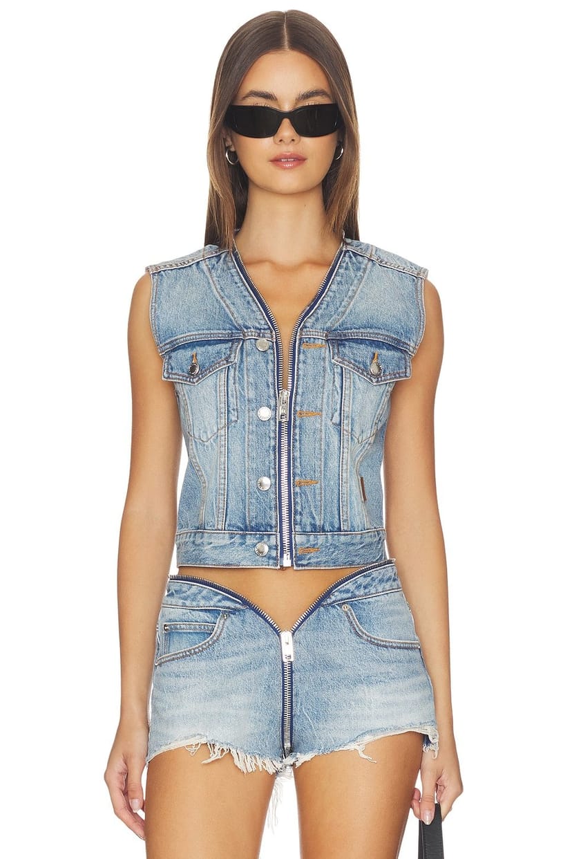 revolve Dipped V Trucker Vest - 1