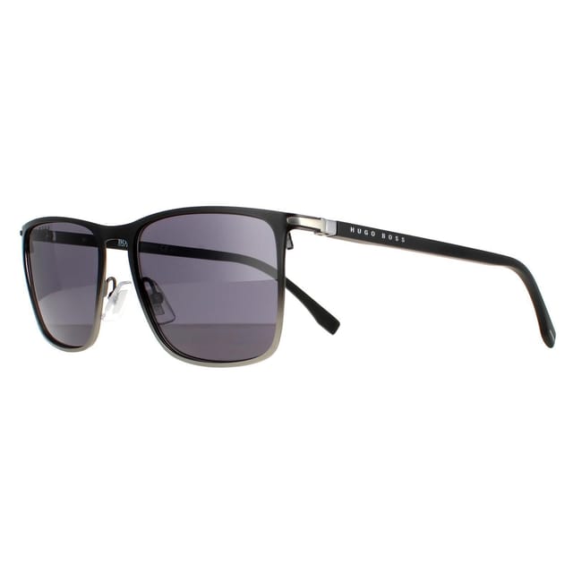 Hugo Boss Hugo Boss Men's Rectangle Black Ruthenium & Dark Grey Grey BOSS 1004/S - 2
