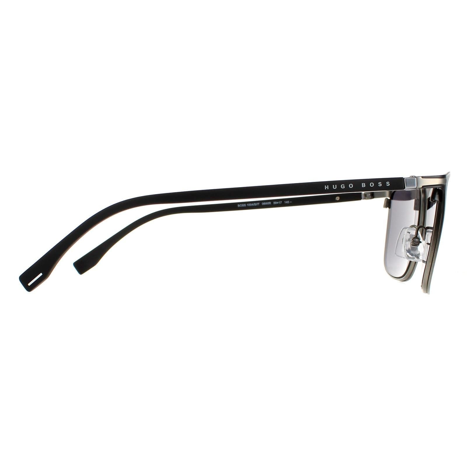 Hugo Boss Hugo Boss Men's Rectangle Black Ruthenium & Dark Grey Grey BOSS 1004/S - 4