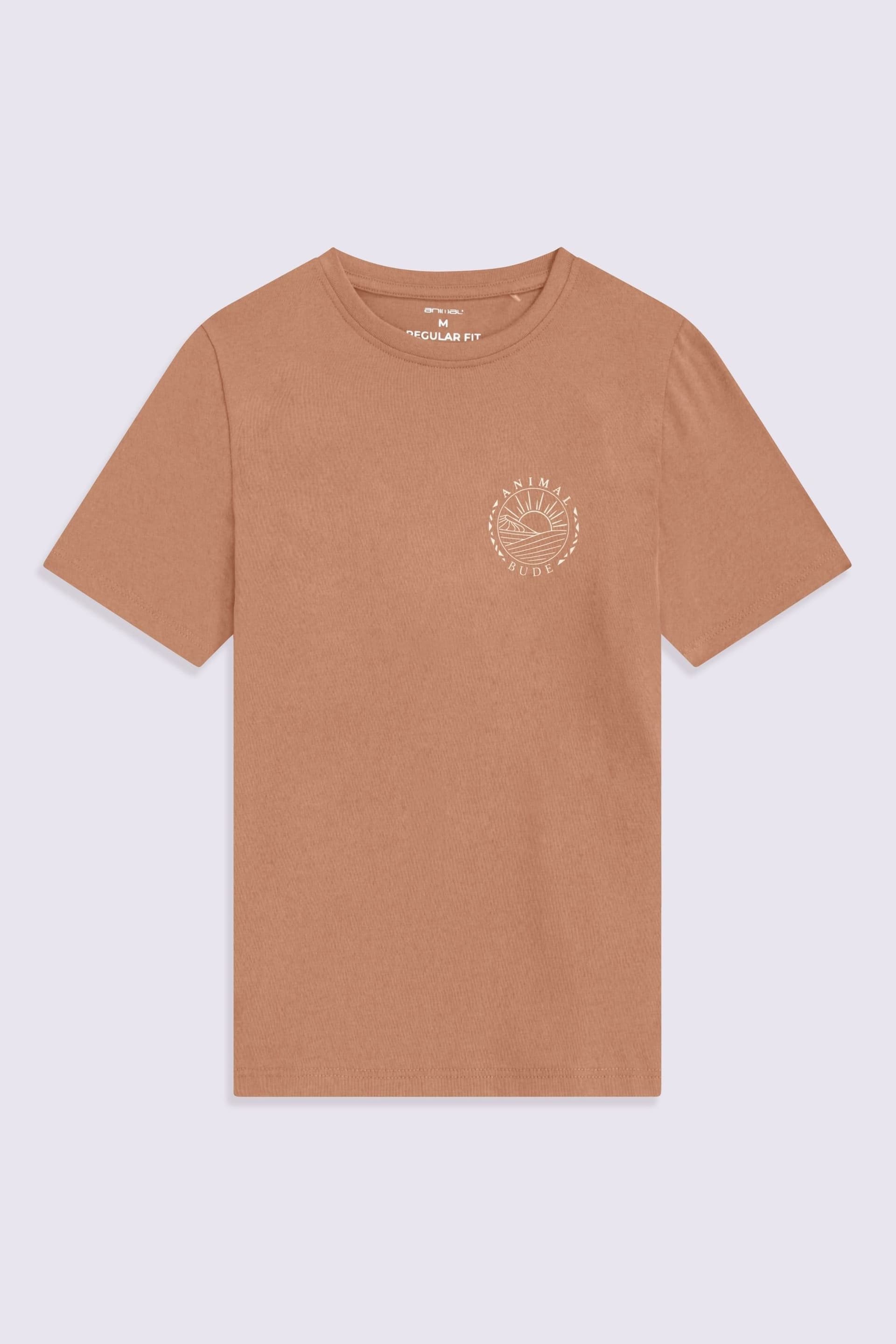Animal Animal Men's 'Jacob' Cornwall Lightweight Breathable Graphic Short Sleeve T-Shirt in Terracotta