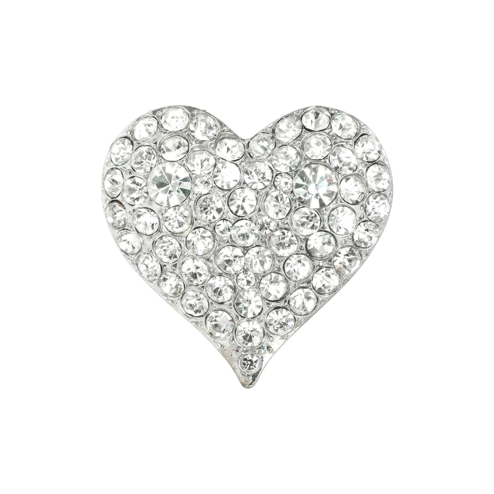 Gold Trip Gold Trip Women's Vintage Jewel Heart Brooch in Silver