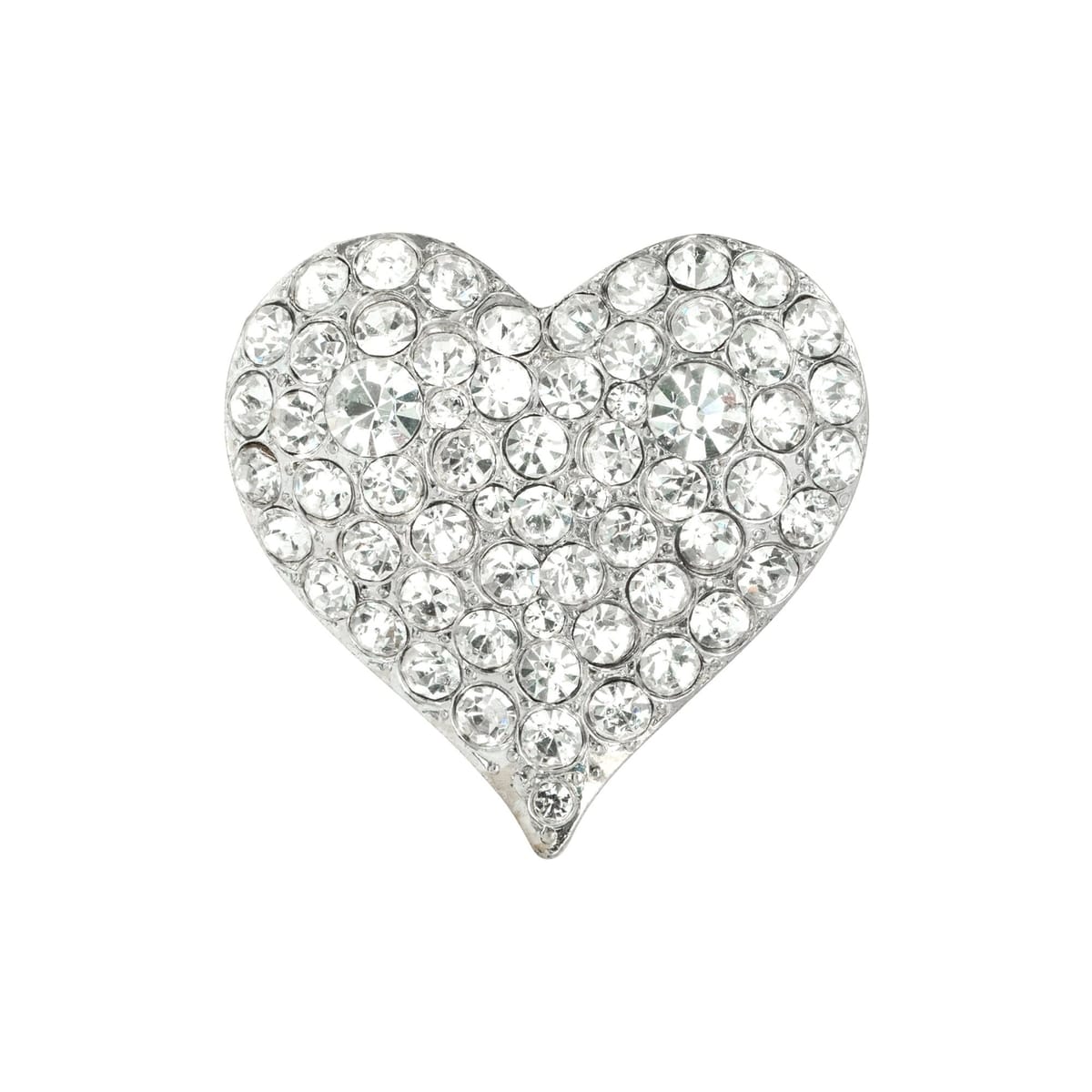Gold Trip Gold Trip Women's Vintage Jewel Heart Brooch in Silver - 1