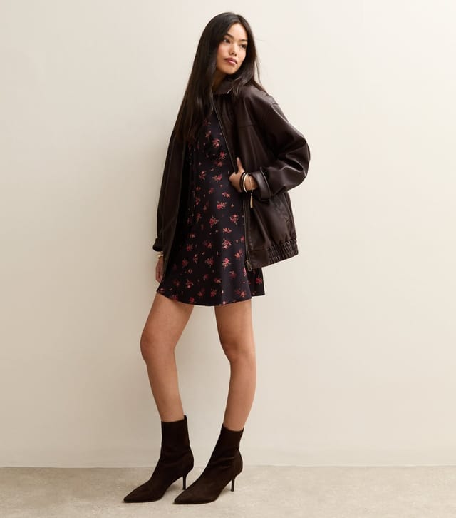 New Look Women's Black Floral Puff Sleeve Mini Dress New Look - 3