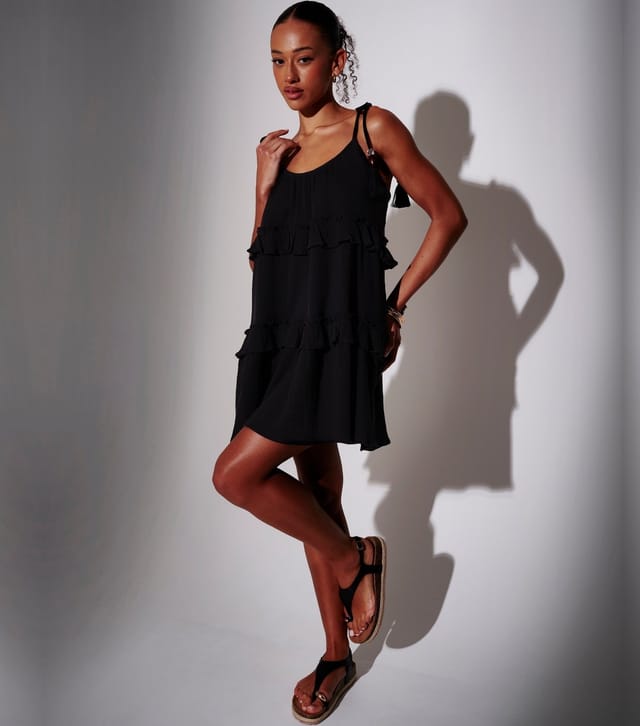 South Beach Women's Black Tie Strap Mini Dress South Beach New Look - 2