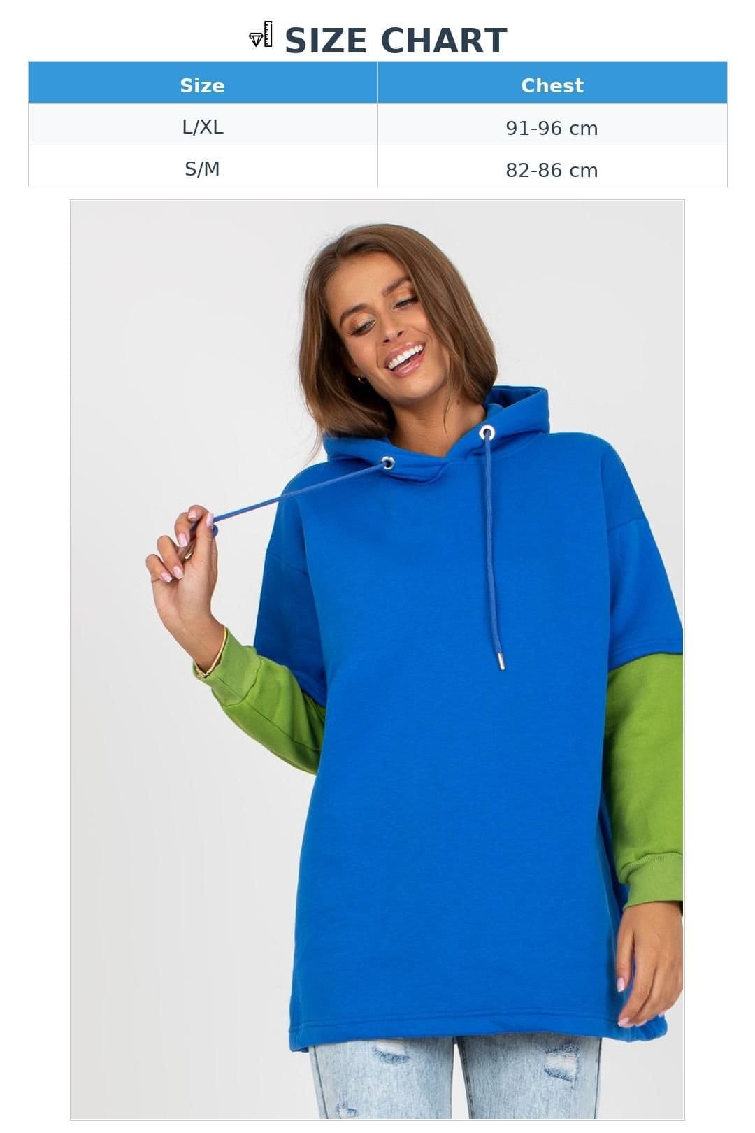 Love Lace Love Lace Women's Long Sleeve Hooded Extended Cut Sweatshirt in Blue - 4