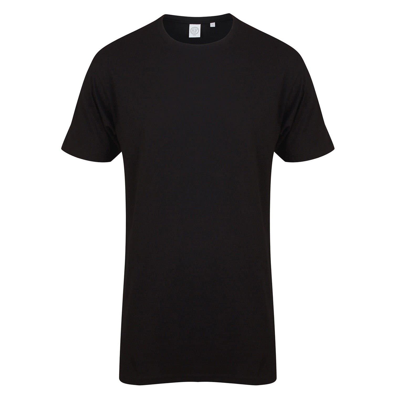 SF Men SF Men Men's Dipped Hem Longline T-Shirt in Black