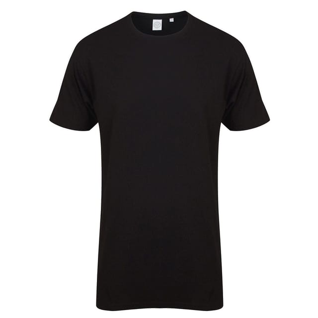 SF Men SF Men Men's Dipped Hem Longline T-Shirt in Black - 2