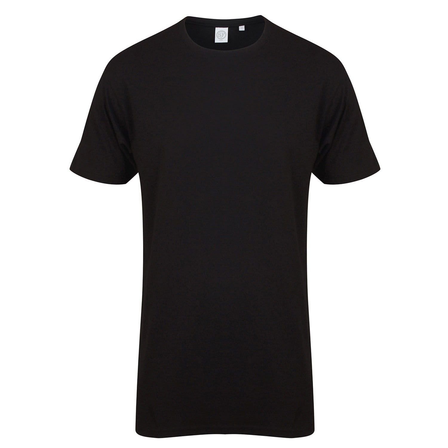 SF Men SF Men Men's Dipped Hem Longline T-Shirt in Black - 4
