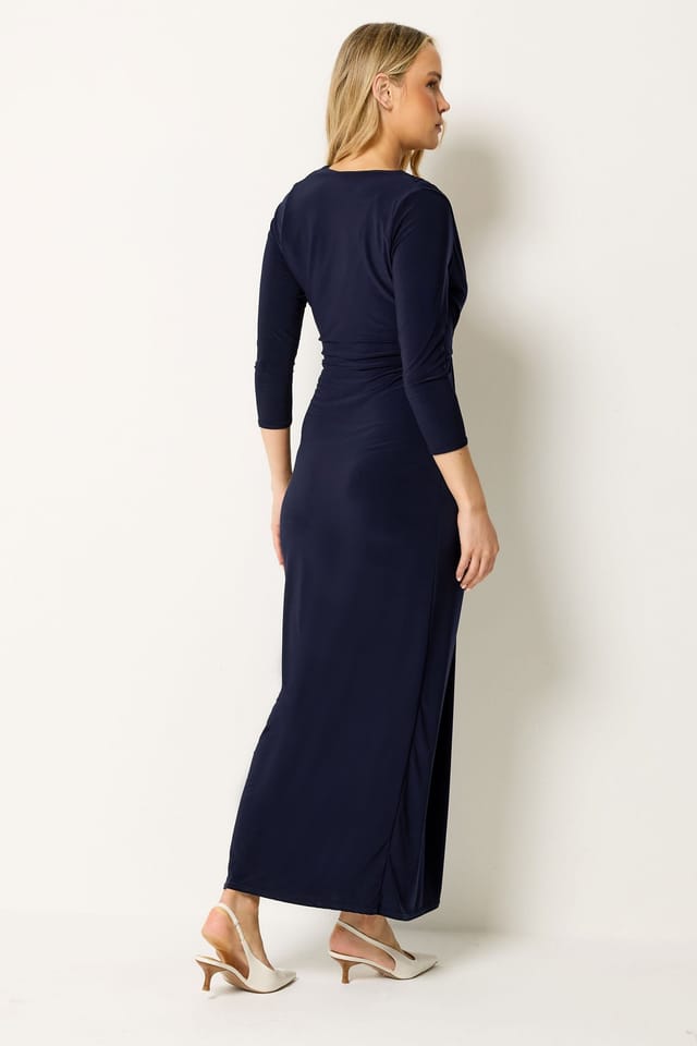 Long Tall Sally Long Tall Sally Women's Tall Drape Wrap Maxi Dress in Dark Navy - 3
