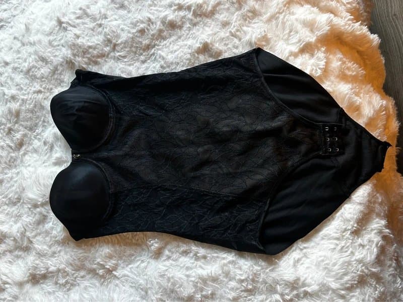 Triumph Black lacy tight fitting bodysuit shape-wear