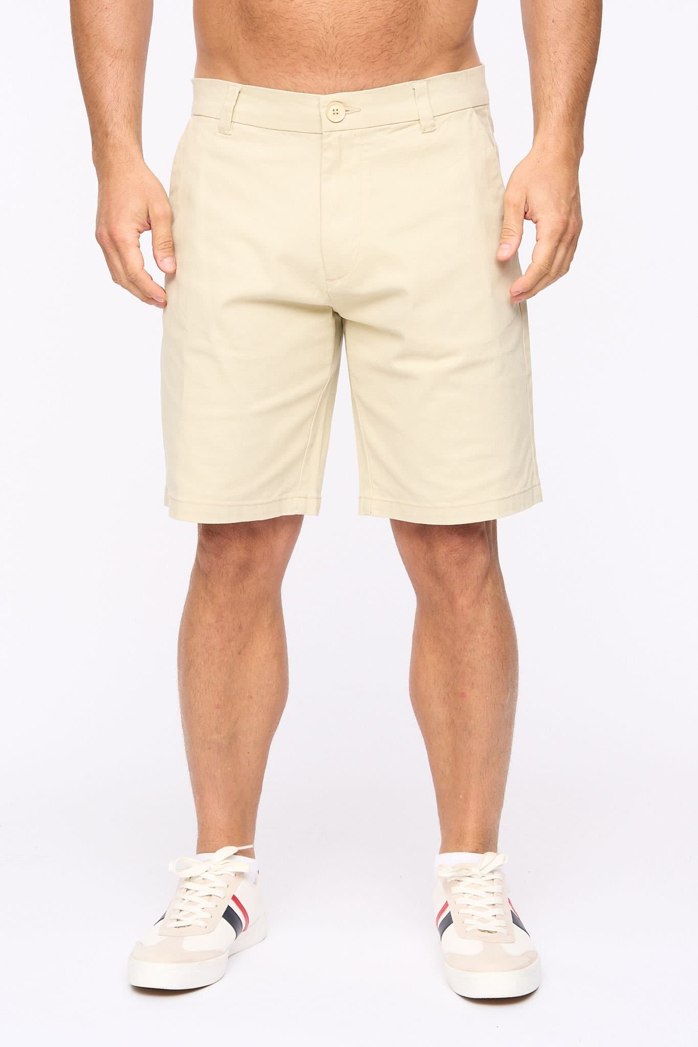 Bewley&Ritch Bewley&Ritch Men's Clarksten Cotton Stretch Regular Fit Chino Shorts in Light Stone