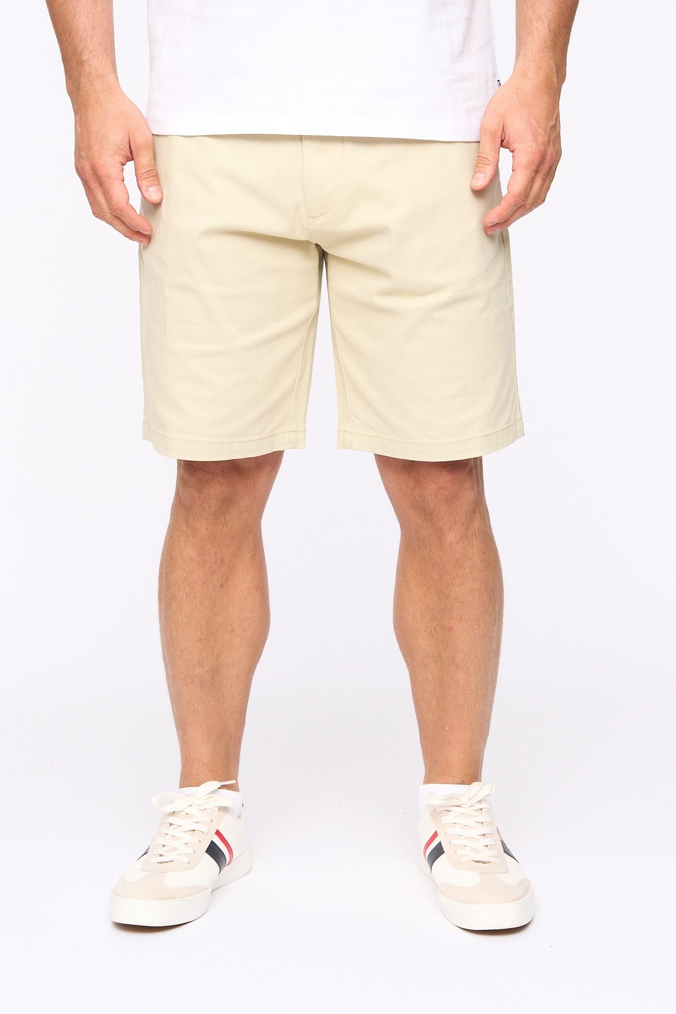 Bewley&Ritch Bewley&Ritch Men's Clarksten Cotton Stretch Regular Fit Chino Shorts in Light Stone - 2