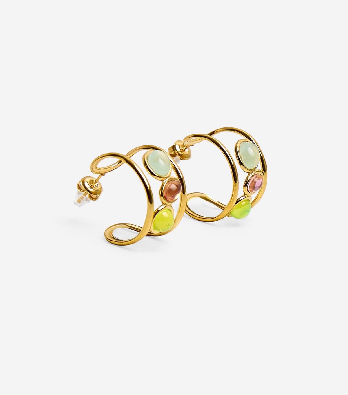 Public Desire Gold Plated Resin Hoop Earrings Public Desire New Look