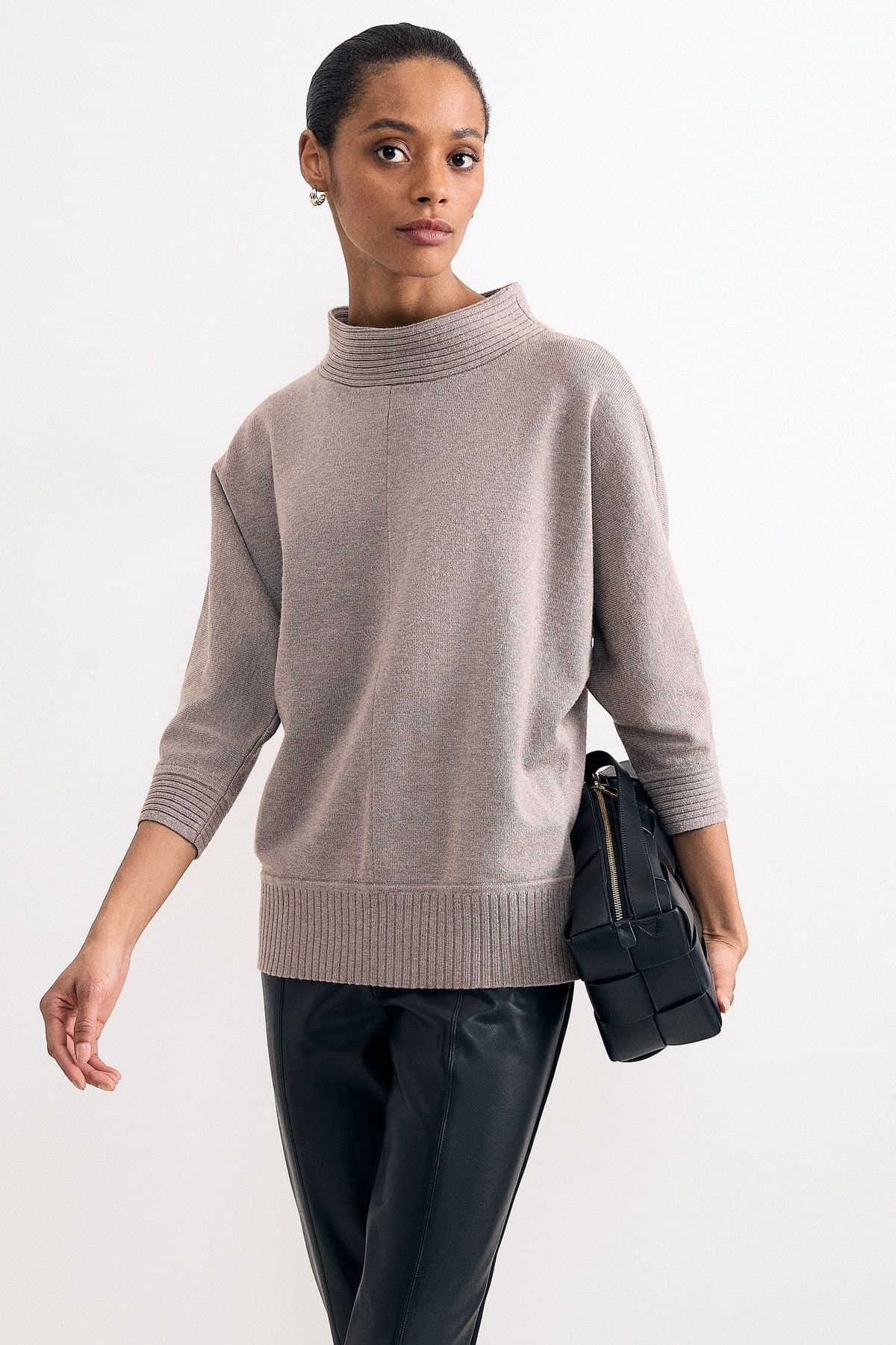 Phase Eight Phase Eight Women's Salima Funnel Knit Sweater in Fawn