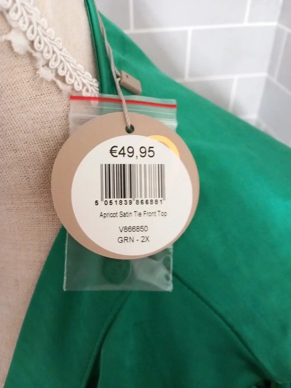 Apricot Satin look front tie top size 22 - 1