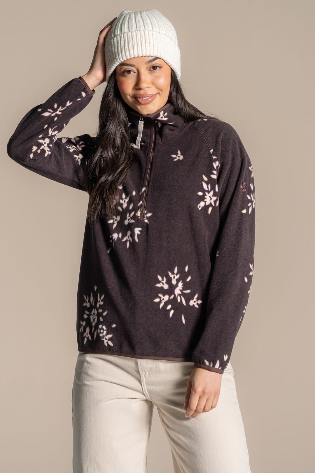 Craghoppers Craghoppers Women's National Trust Reedmace Half Zip Fleece in Chocolate