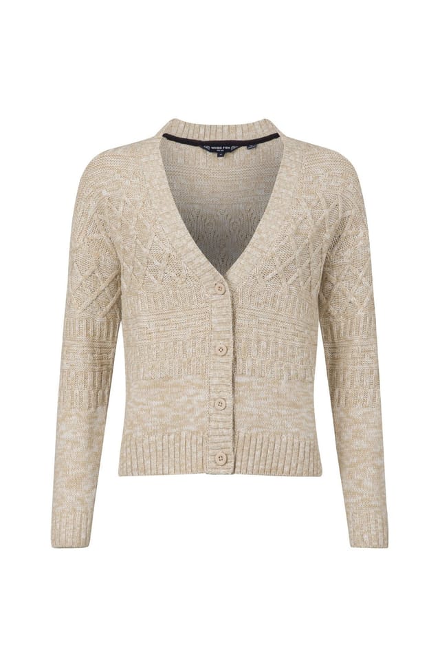 Weird Fish Weird Fish Women's Amiens Mixed Stitch Cardigan in Ivory - 2