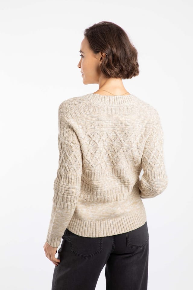 Weird Fish Weird Fish Women's Amiens Mixed Stitch Cardigan in Ivory - 3
