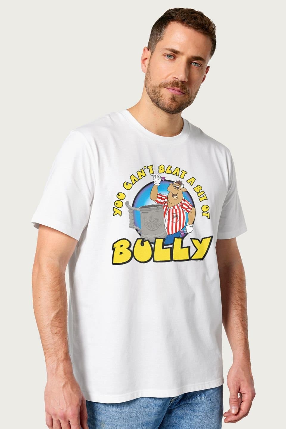 Bullseye Bullseye Men's Bully With Bully Tankard T-Shirt in White