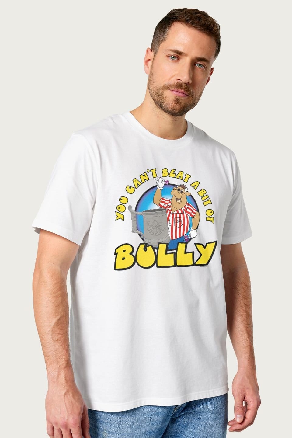 Bullseye Bullseye Men's Bully With Bully Tankard T-Shirt in White - 1
