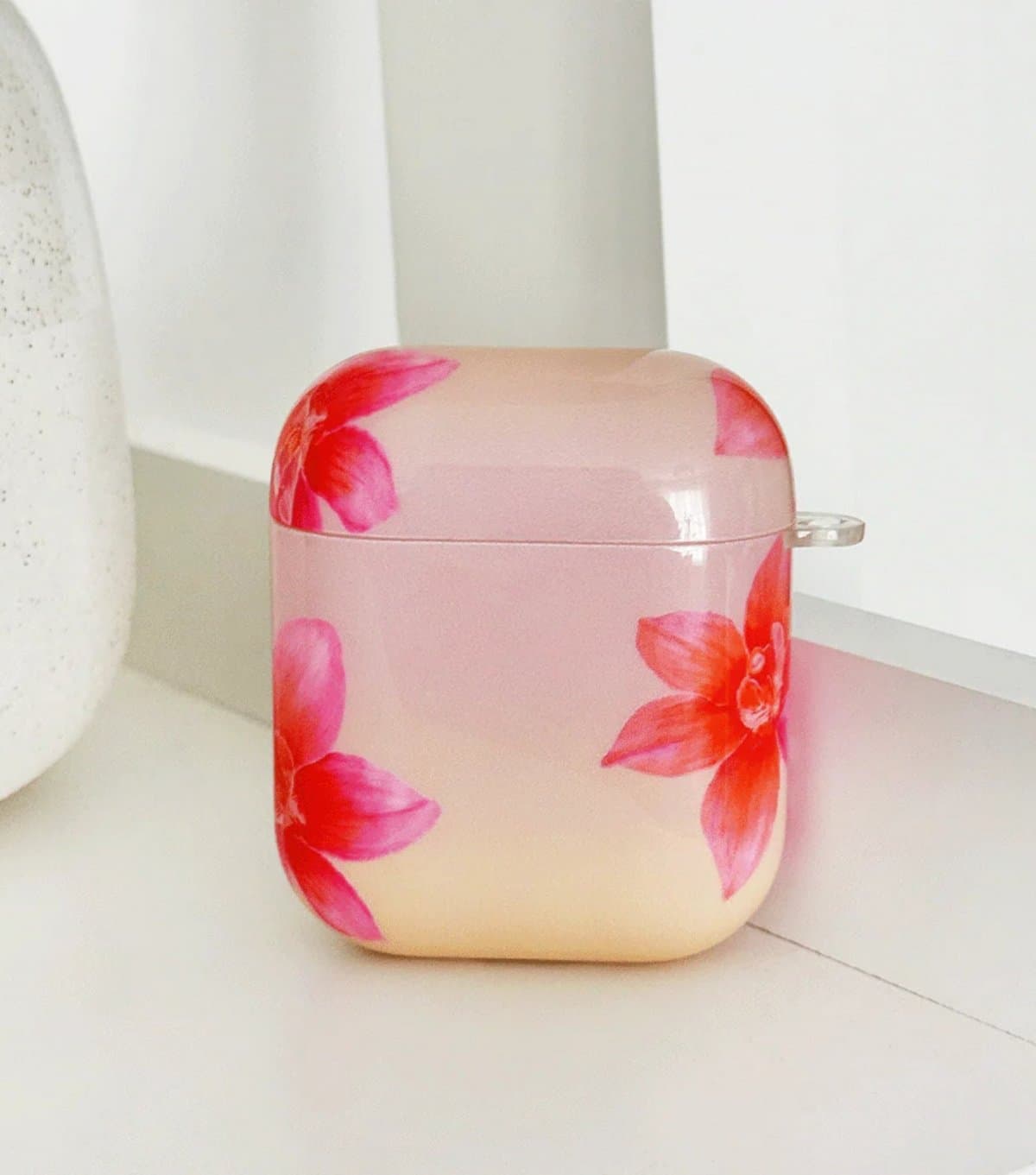 Coconut Lane Light Pink Sunset Floral Print AirPods Case Coconut Lane New Look