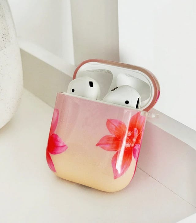 Coconut Lane Light Pink Sunset Floral Print AirPods Case Coconut Lane New Look - 2