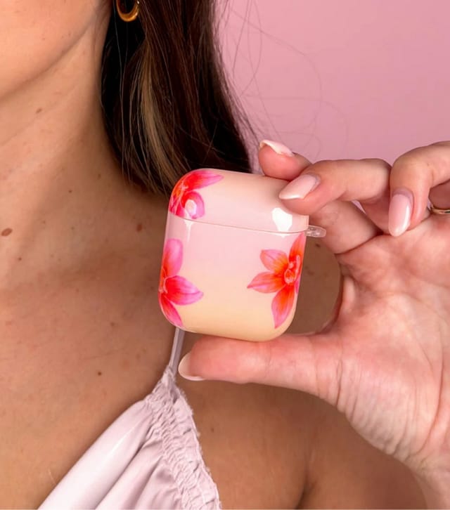 Coconut Lane Light Pink Sunset Floral Print AirPods Case Coconut Lane New Look - 3