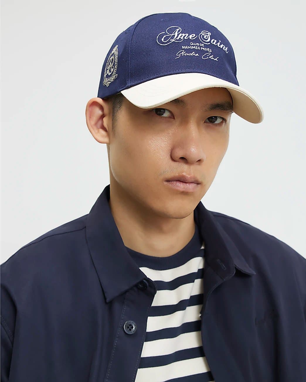 River Island Mens River Island Navy Ame Saint Baseball Cap