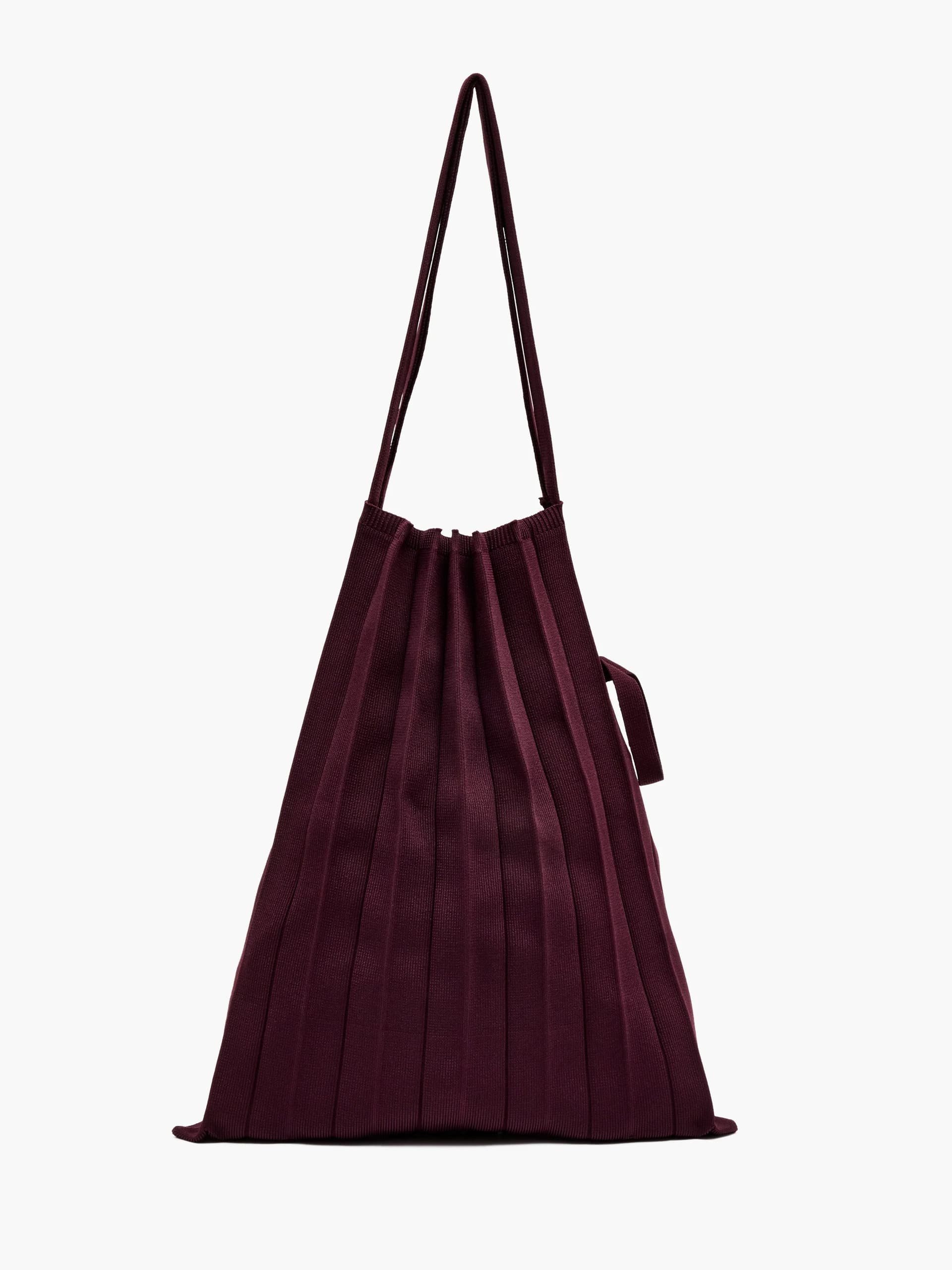 French Connection French Connection Burgundy Pleated Packable Tote Bag