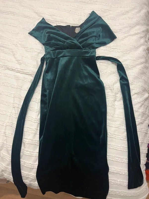 ASOS Green Velvet Midi Dress