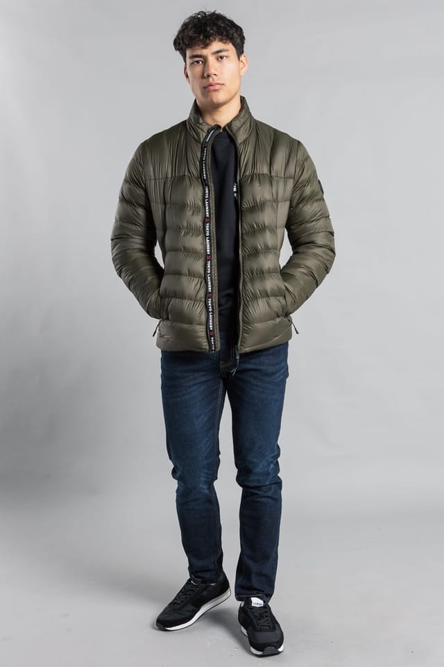 Tokyo Laundry Tokyo Laundry Men's Padded Funnel Neck Full Zip Jacket in Khaki - 3