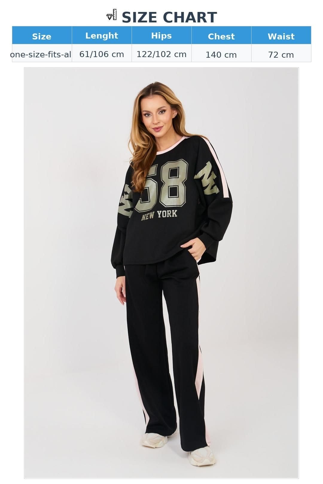 Love Lace Love Lace Women's Comfort Hoodie & Pants Tracksuit Set in Black - 4