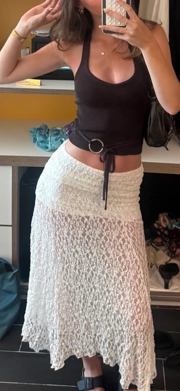 Bershka White lace Bershka maxi skirt
