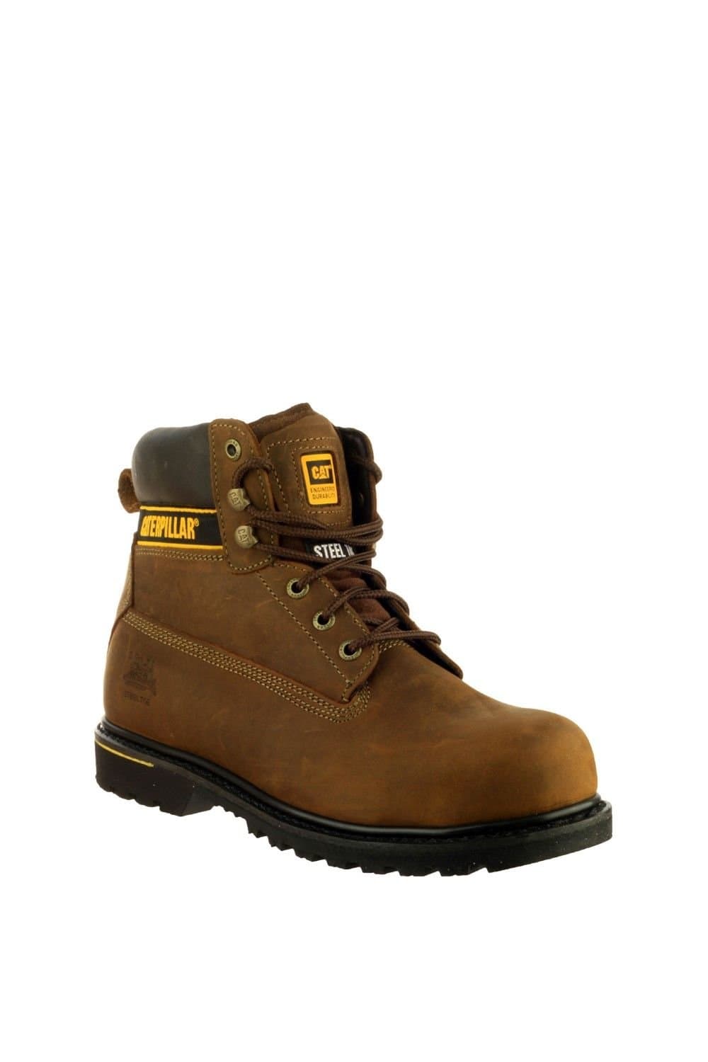 Caterpillar Caterpillar Men's 'Holton S3' Leather Safety Boots in Brown
