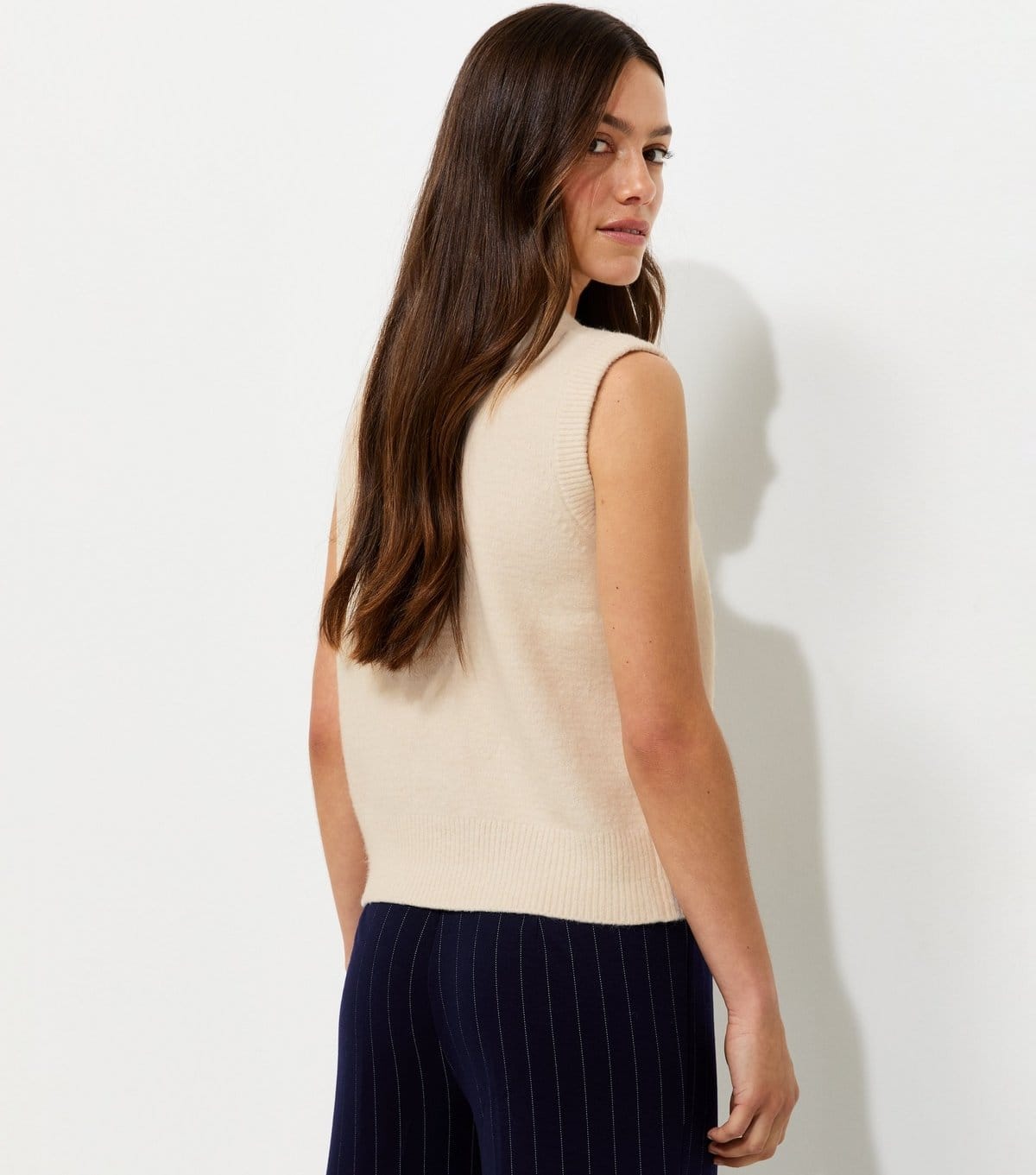 New Look Women's Petite Cream Midweight Knitted Sleeveless Top New Look - 4