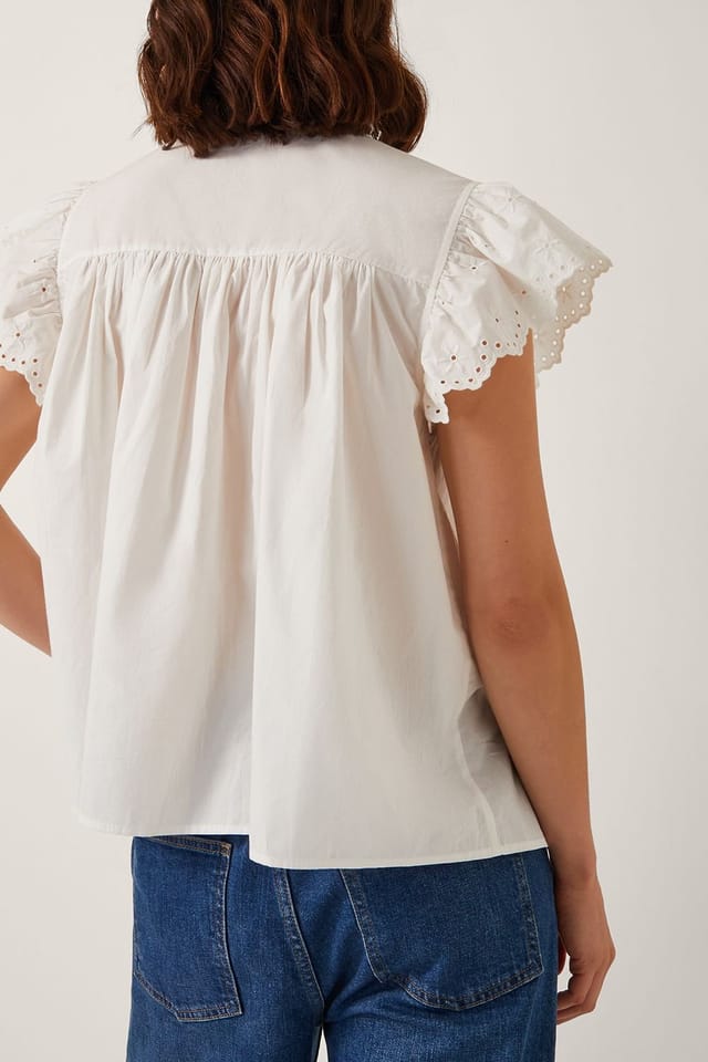 Monsoon Monsoon Women's Zadie Broderie Frill Top White - 2