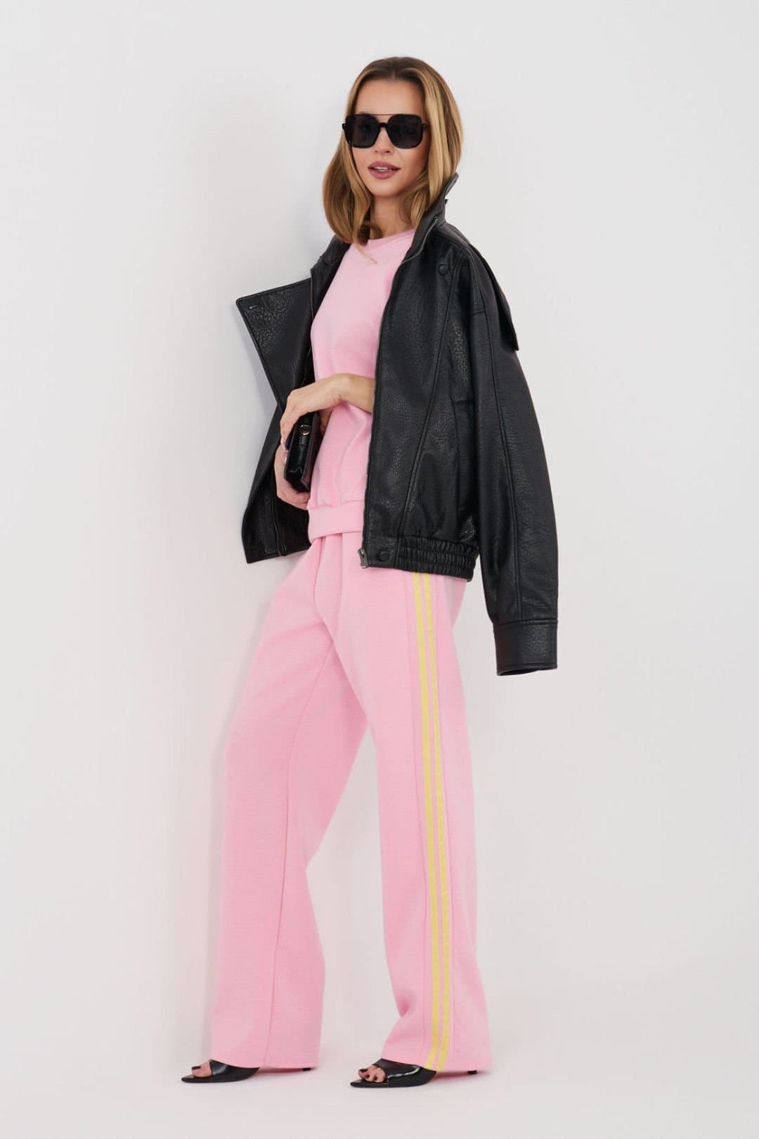 Love Lace Love Lace Women's Buttery Stripe Hoodie & Straight Pant Set in Pink