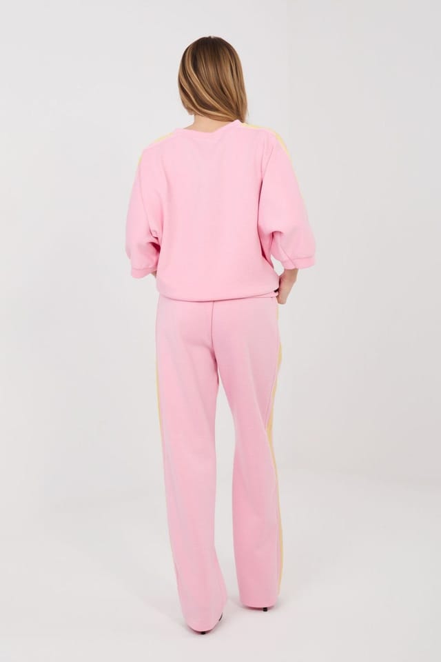 Love Lace Love Lace Women's Buttery Stripe Hoodie & Straight Pant Set in Pink - 3