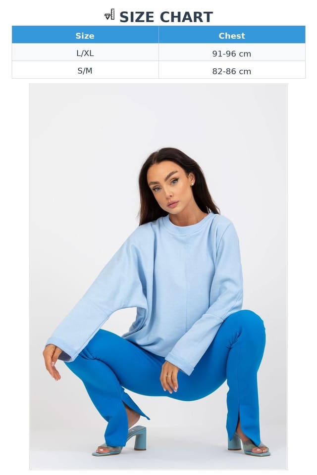 Love Lace Love Lace Women's Loose Fit Sweatshirt Round Neck in Blue - 3