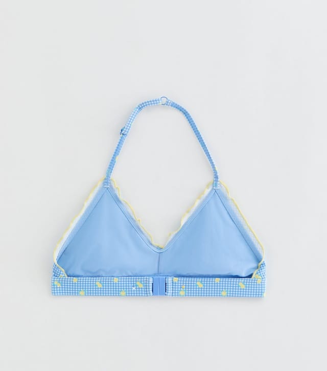 New Look Girls' Blue Gingham Ditsy Print Shirred Bikini Set New Look - 2