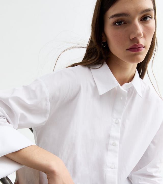 Tokyo Doll Women's White Long Cuff Poplin Shirt Tokyo Doll New Look - 3